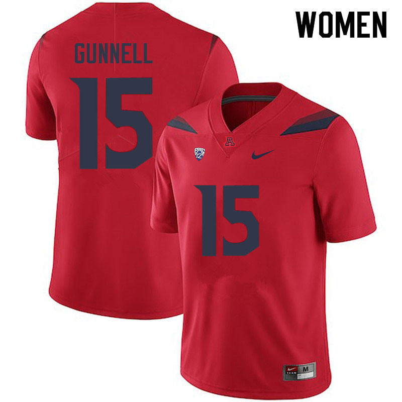 Women #15 William Gunnell Arizona Wildcats College Football Jerseys Sale-Red